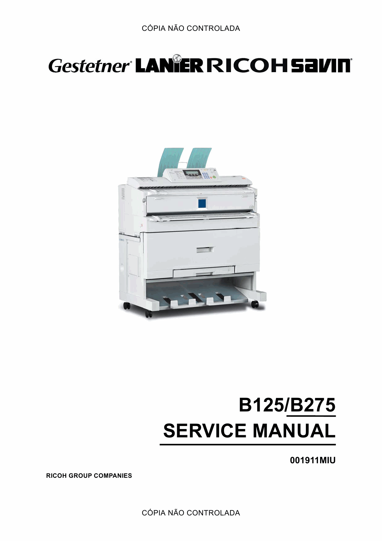 RICOH Aficio 240W B125 B275 Service Manual-1